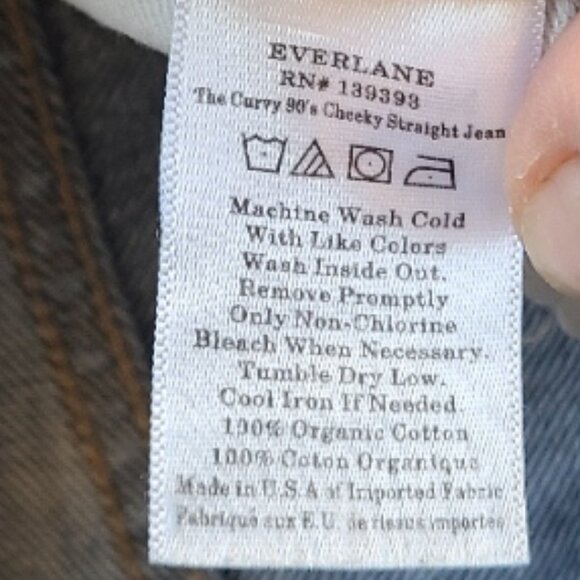 EVERLANE CURVY '90S CHEEKY STRAIGHT JEANS ORGANIC COTTON HIGH RISE ANKLE sz 26 - Picture 8 of 8